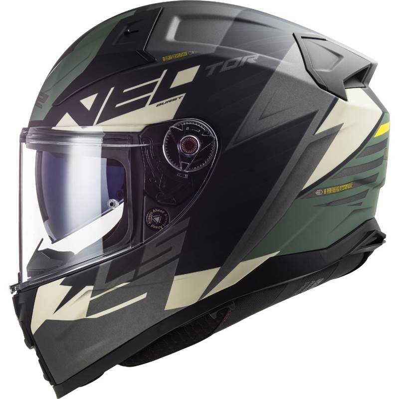 CAPACETE LS2 FF811 VECTOR ll ABSOLUTE VERDE CINZA FOSCO